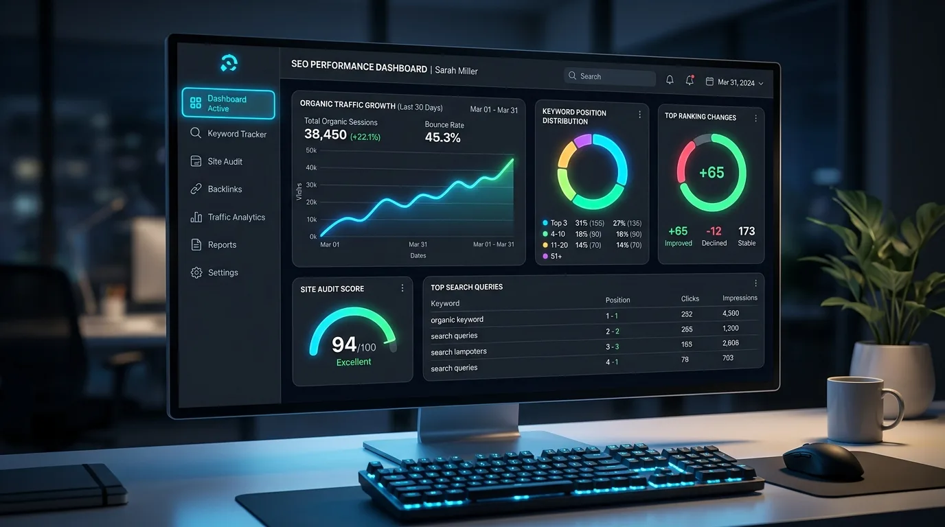 Dashboard SEO e analisi sito web